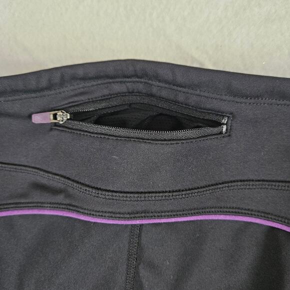 Athleta Quick Step Capri Leggings Size MP Black and Purple Cropped Active Wear - Picture 6 of 10